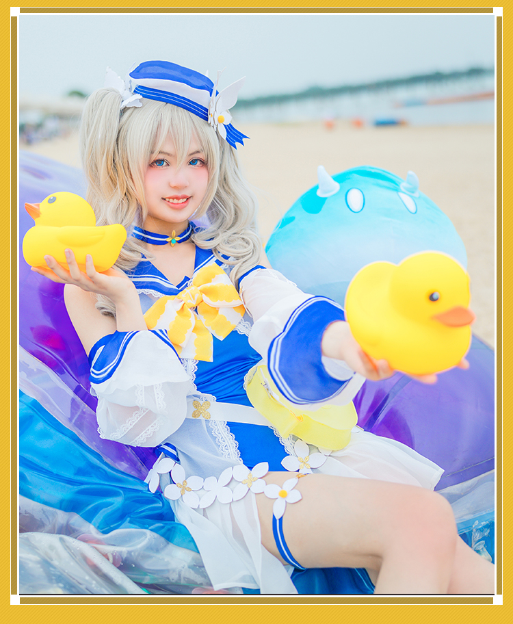 原神cos芭芭拉cosplay服装泳装夏日花火游戏动漫可爱女全套芭芭拉服装