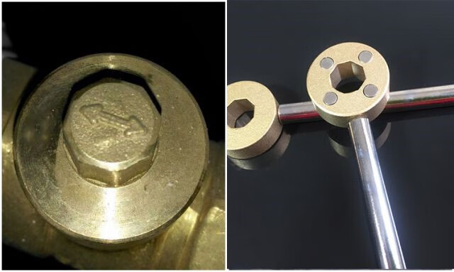 简梓 阀门钥匙暖气磁性锁闭阀钥匙开关扳手自来水表前钥匙供暖钥匙