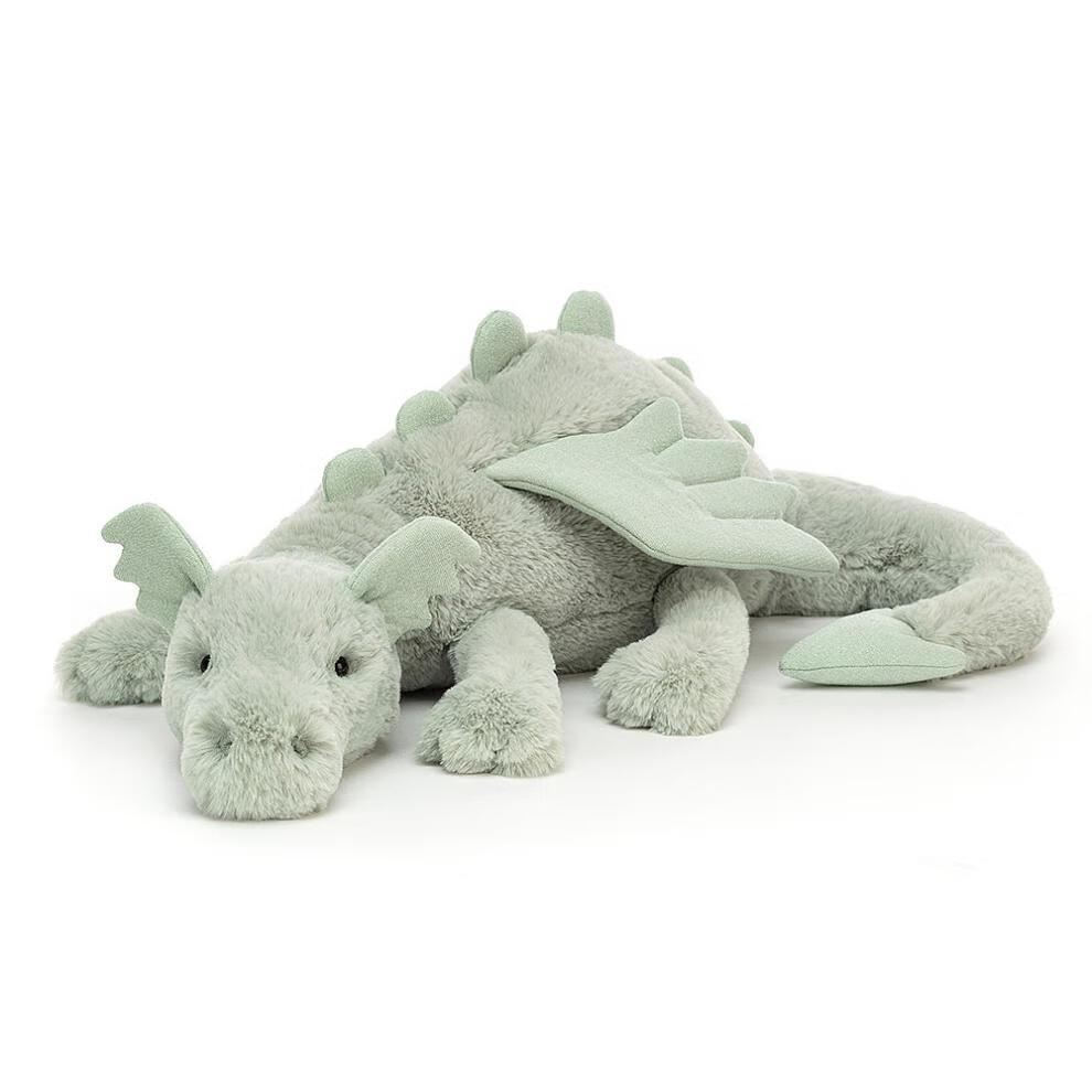 jellycat2022新款 英国rosedragon雪龙中号白色粉色玫瑰安抚玩偶万代