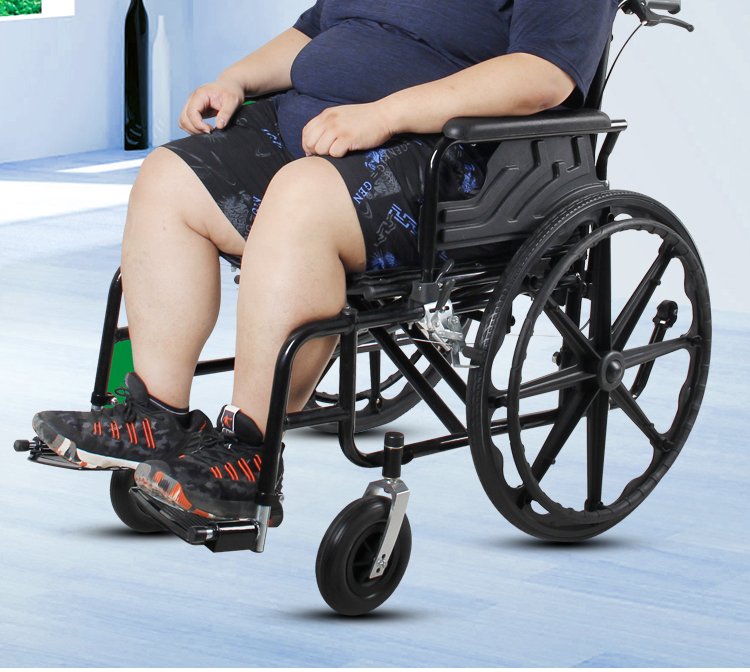 加粗加宽轮椅车折叠轻便瘫痪老人手推车小便携老年人轮椅代步车加粗