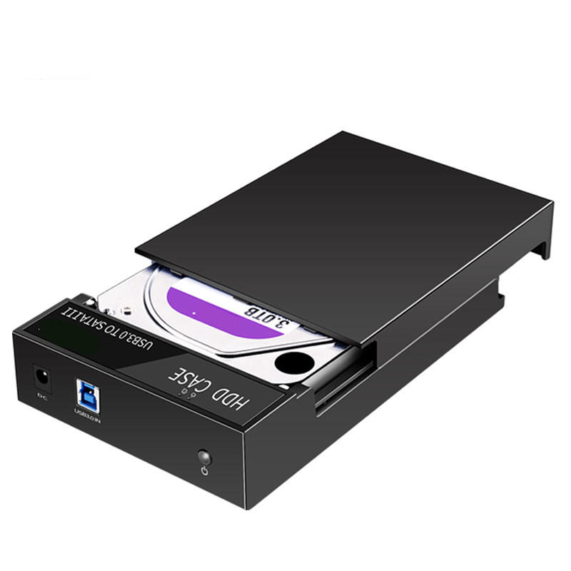 0台式机硬盘盒3.5英寸sata串口移动硬盘盒子 外置移动盒 黑色