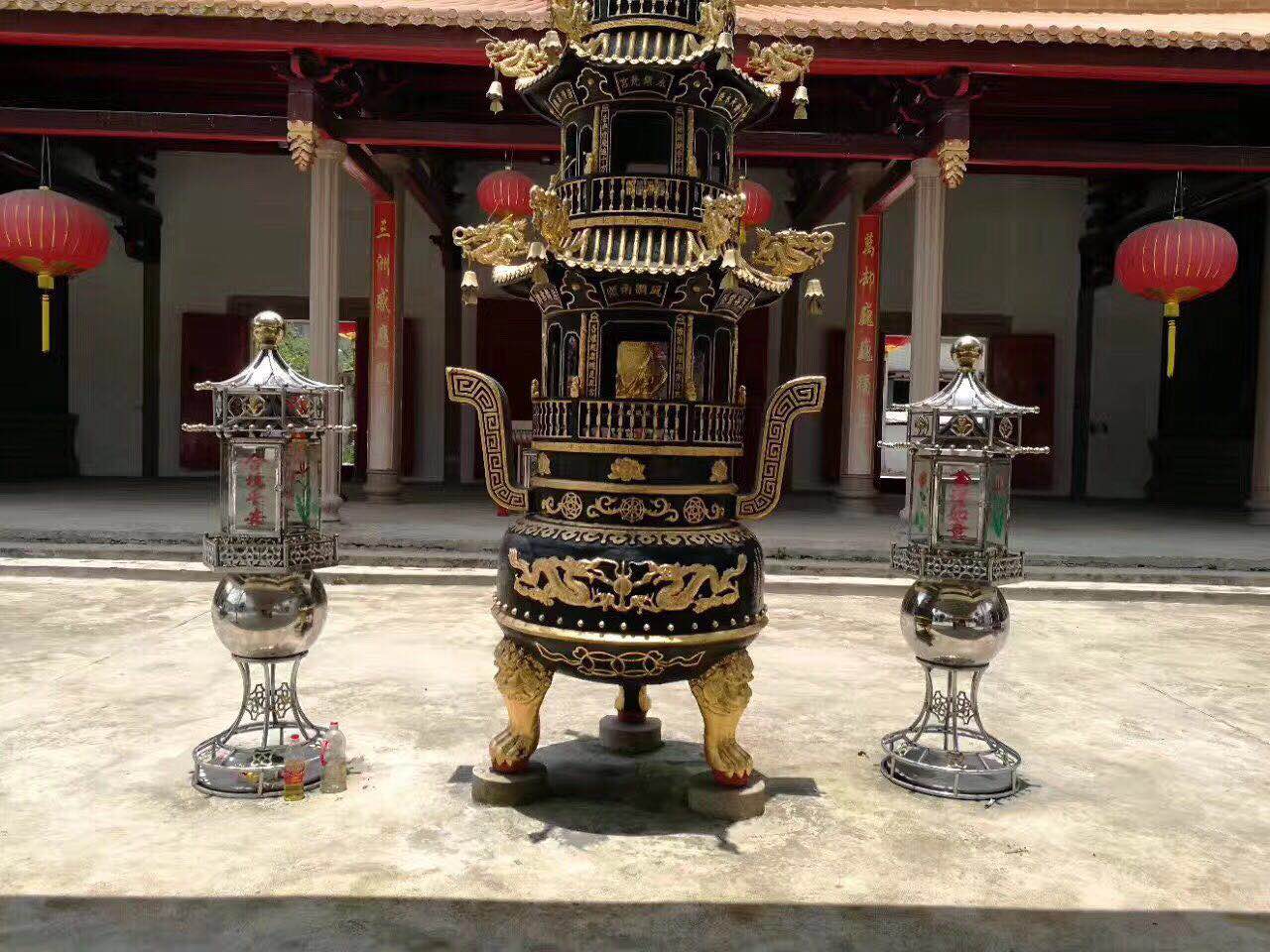 不锈钢点香器落地长明灯添油灯供佛灯寺庙油灯防风天灯寺院佛堂 不