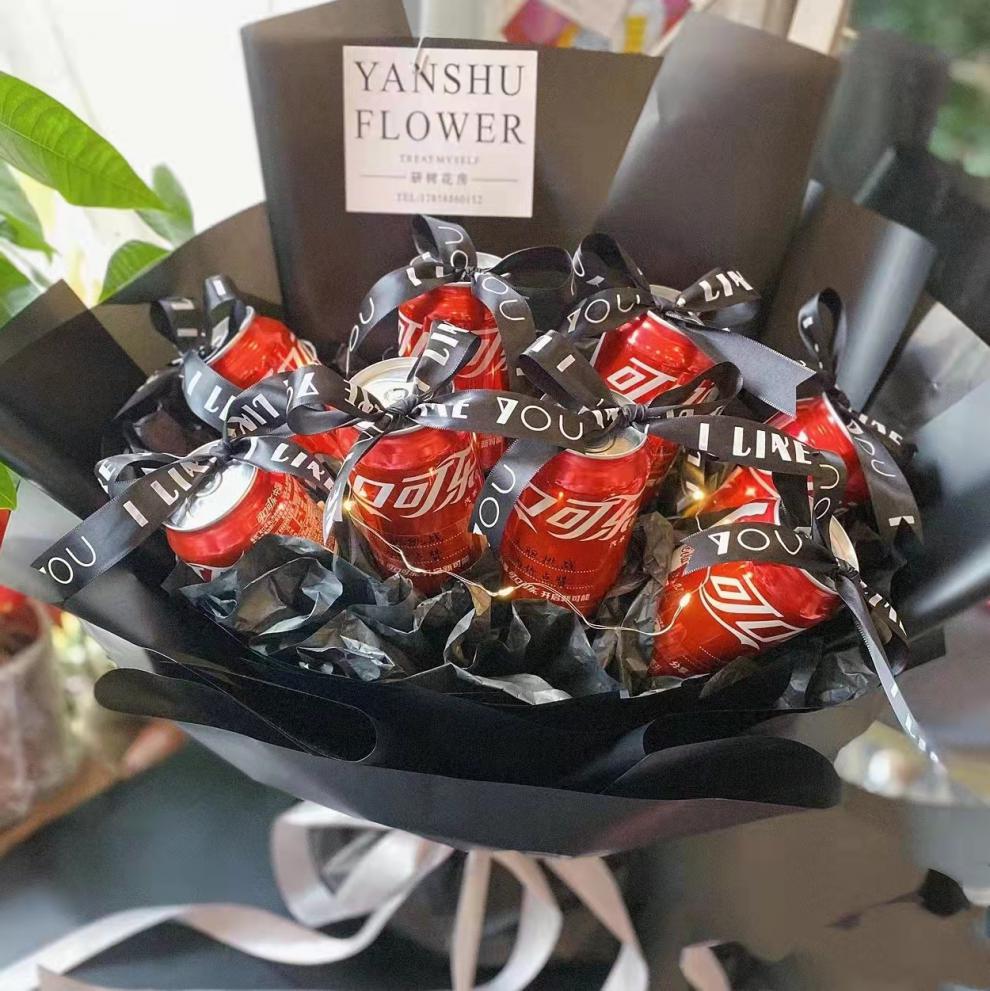 百事可乐花束全国同城专人配送礼盒上海养乐多成品旺仔牛奶生日店碎碎