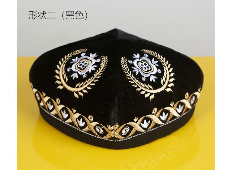 心墨染新品维吾尔族帽子新疆小花帽维吾尔族男士帽子刺绣头饰绣花舞蹈