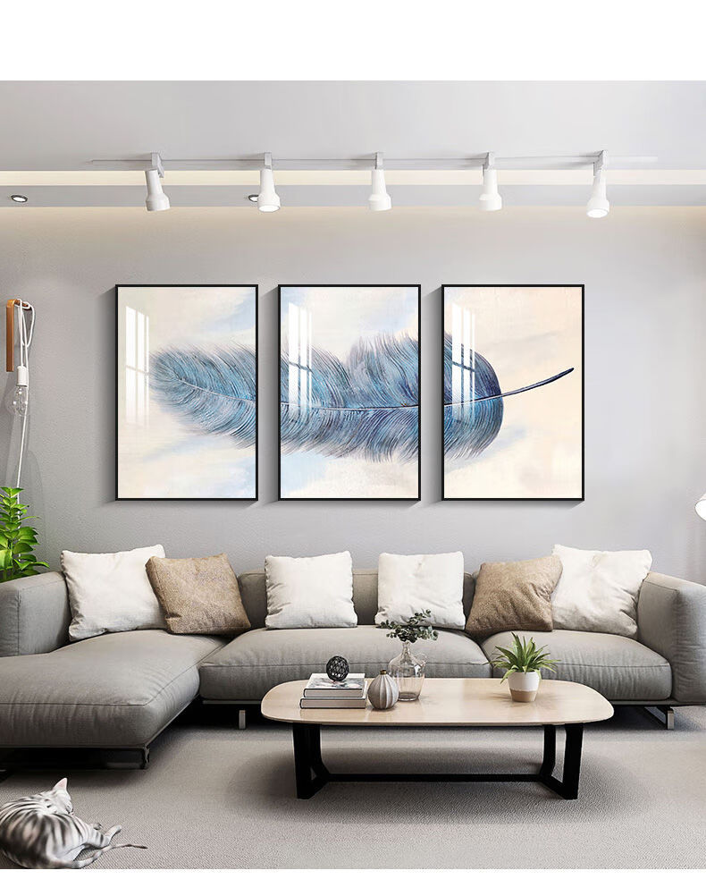 简约现代客厅装饰画欧式轻奢三联画抽象沙发背景墙挂画餐厅墙壁画