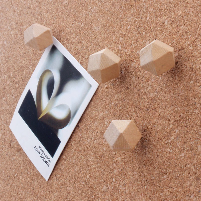 原木质工字钉多形状软木板图钉按钉创色小钉子袋盒装 40个球形木头钉