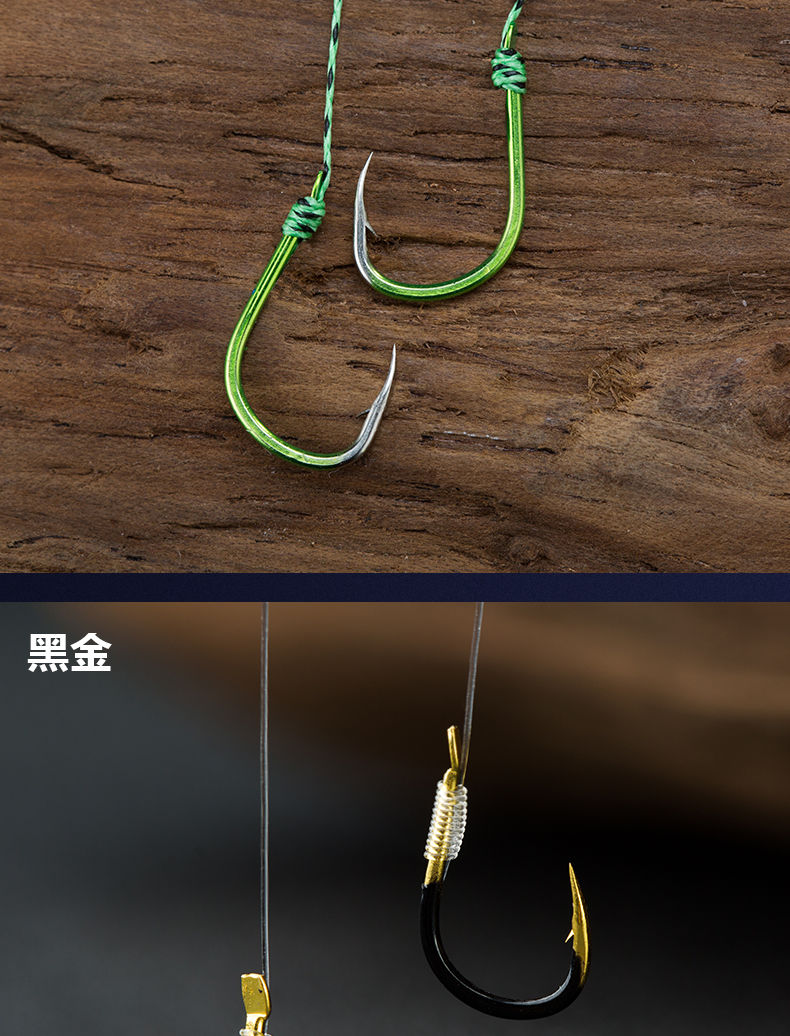 精品进口鱼钩绑好的套装防缠绕斑点子线双钩伊势尼伊豆鱼钩成品钓钩子