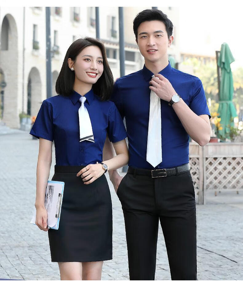 比亚迪4s店工作服春秋季byd免烫白衬衫汽车销售上班套装西裤裙子 男士