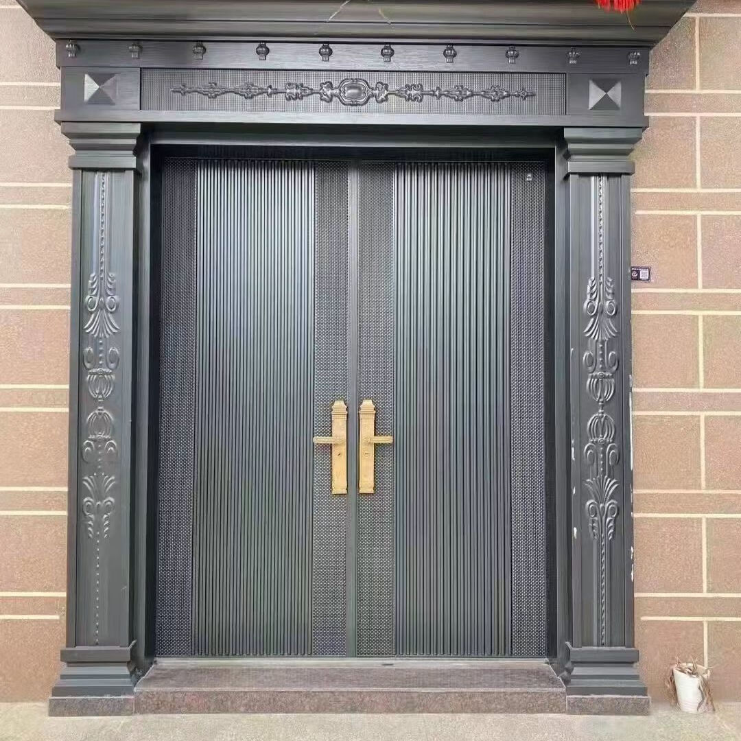 别墅大门对开进户门防盗门铸铝门铝艺非标定做双开四开家用入户门