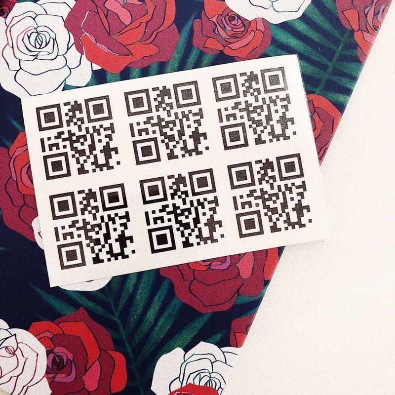 韩国ins情人节惊喜可以扫的表告白二维码纹身贴防水男女创意 5张我爱