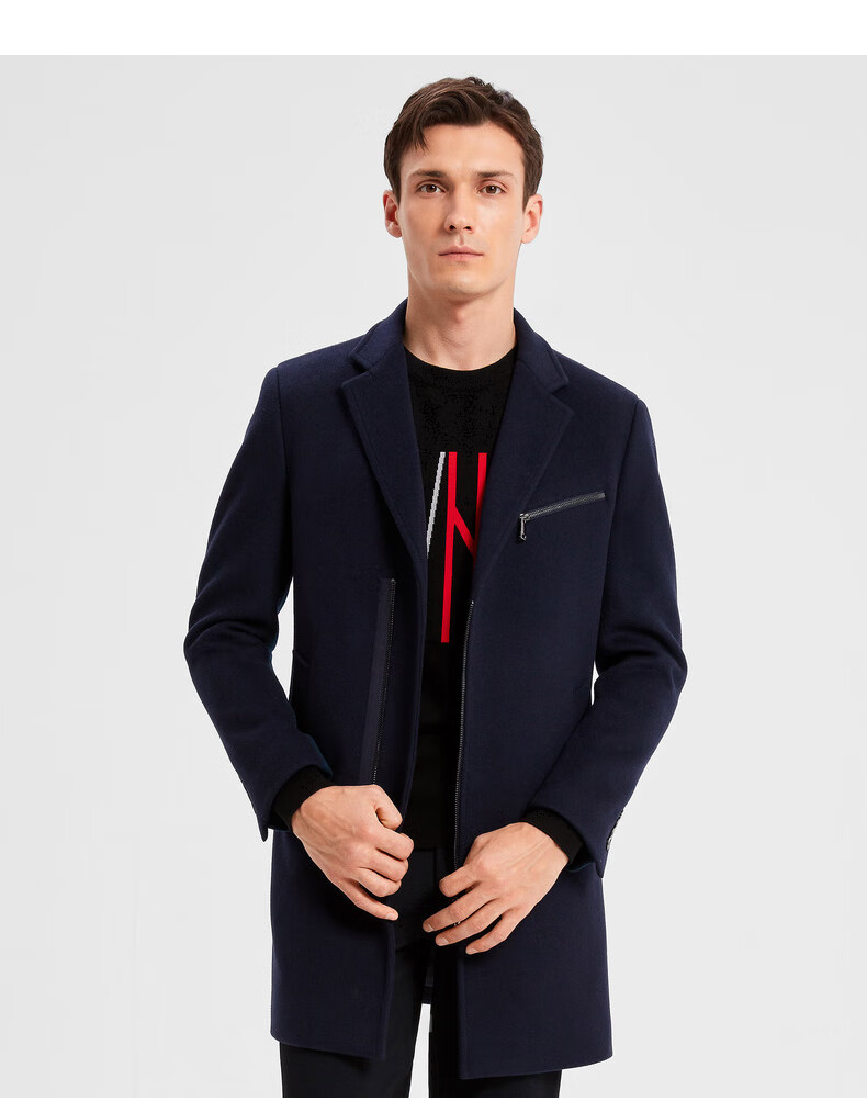 劲霸男装 k-boxing 毛呢大衣男2021年秋冬男士商务休闲呢子大衣ffwd