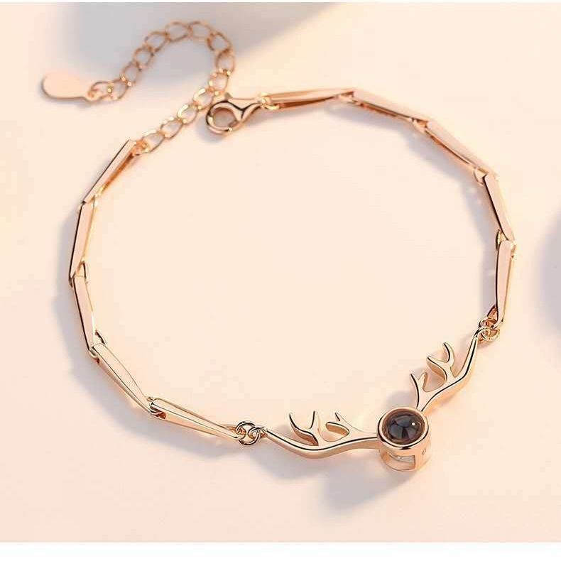 萌鹿赐瑞手绳 一鹿有你投影100种我爱你情侣手链女学生韩版抖音同款