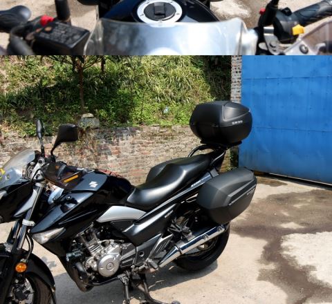 适用于豪爵铃木gw250a夏德尾箱边箱shad三箱gw250f改装后备箱 单货架