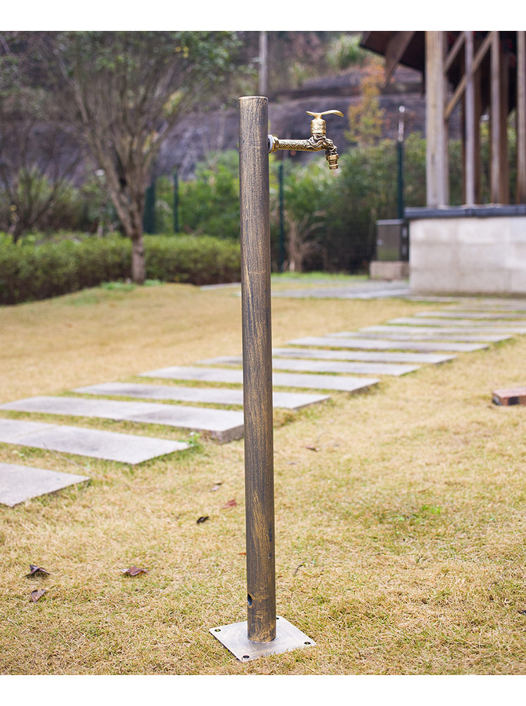 304不锈钢仿古水龙头多功能户外防冻立柱花园庭院复古立水栓单冷仿古
