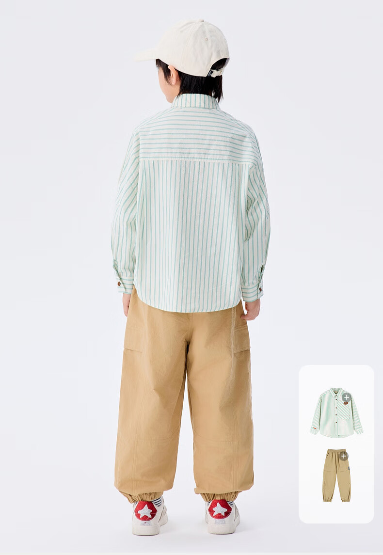 M.Latin Children's Clothing, Spring 2025 New Style, Boys' Preppy American Workwear Patchwork Woven Denim Jeans 14