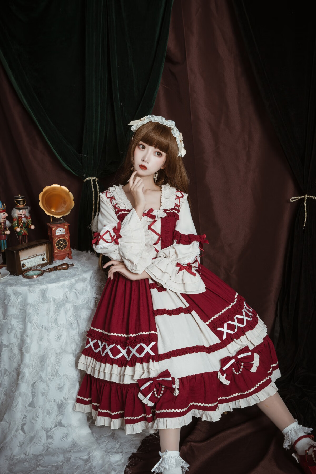 优吻高端原创洛丽塔新款白雪公主正版白雪姬op日常公主裙ita洋装绀色