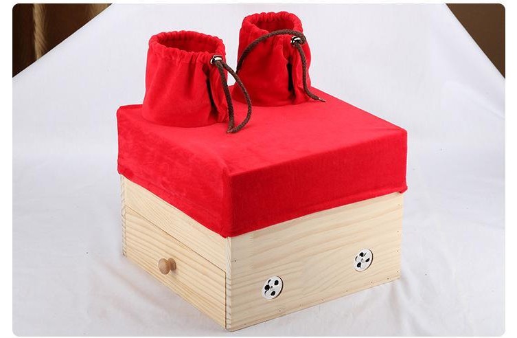 灸脚盒足部艾灸盒双足熏灸专用艾足箱木制灸脚盒温灸器具足疗仪如图