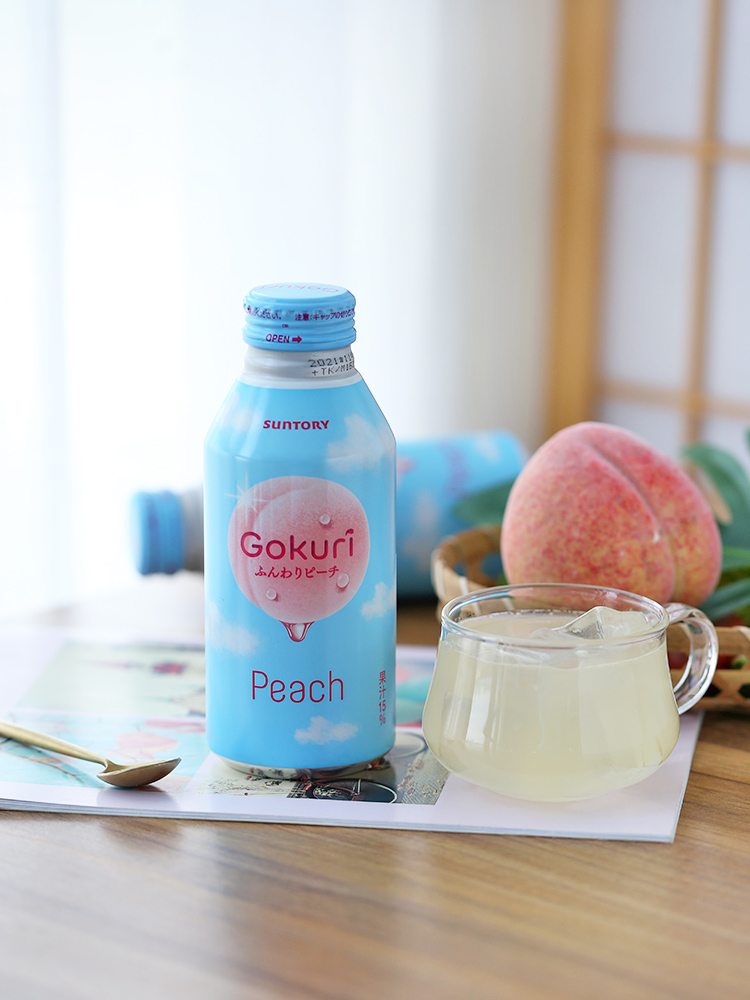 5瓶装日本进口suntory白桃水蜜桃果汁少女心饮料白桃汁400g3瓶