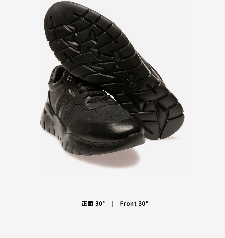 bally/巴利男士羊皮运动鞋 bison系列潮流时尚休闲鞋低帮男鞋 黑色