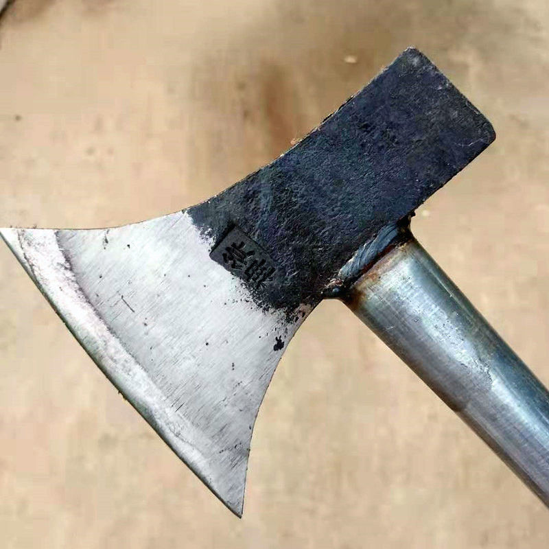 柴柴树修树斧开路斧纯手工锻打家户外劈柴神器 精钢小号双面斧【图片