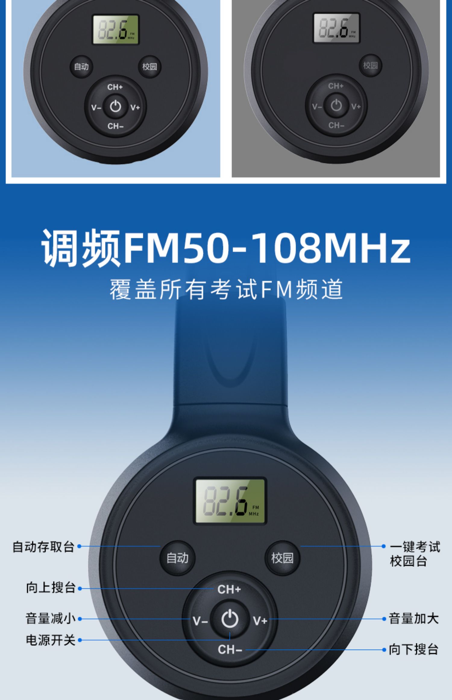 英语四六级听力耳机调频四级六级4级考试专用专业四级6级专四a级b级