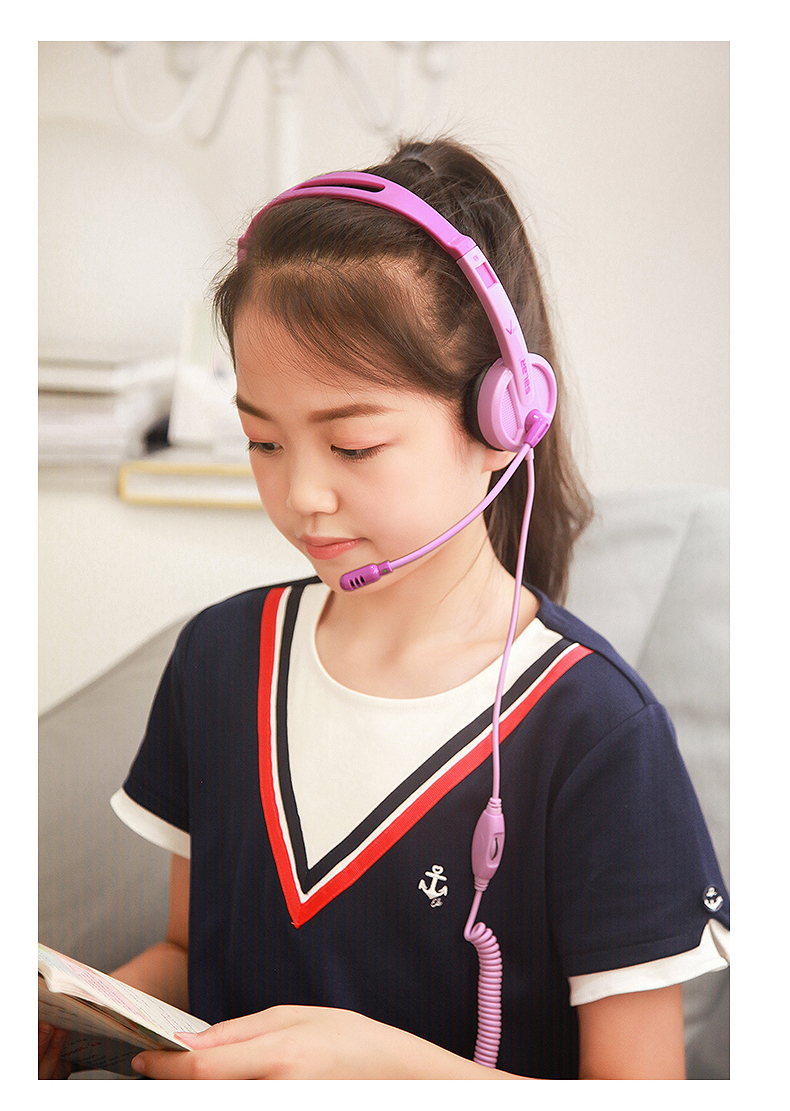 声籁salarv38头戴式学生儿童耳机人机对话带麦克风英语听力学习耳麦
