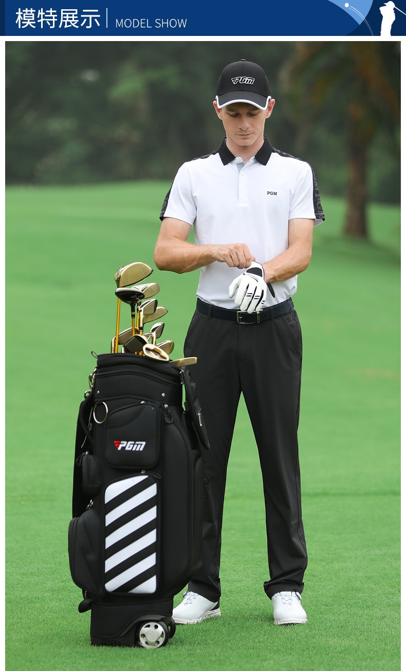pgm 新品 高尔夫服装男士短袖t恤弹力运动面料时尚男装