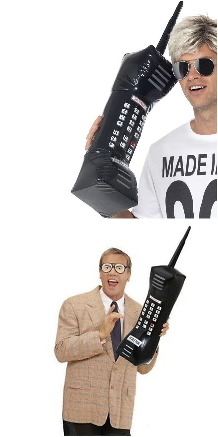 间道具搞笑成人儿童塑料充气手机玩具大哥大仿真电话模型表演手机68cm