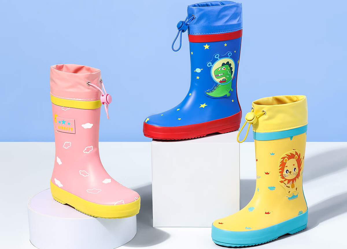 甜甜仔儿童雨鞋防滑男童雨靴宝宝幼儿园小孩胶鞋学生女童加绒内胆可