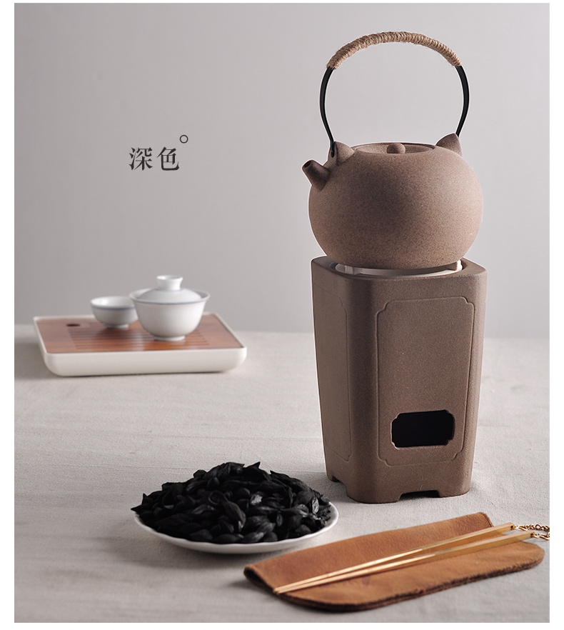 潮汕工夫茶炉具 白泥潮汕功夫茶炉煮茶器炭炉火炭小型煮茶专用老式