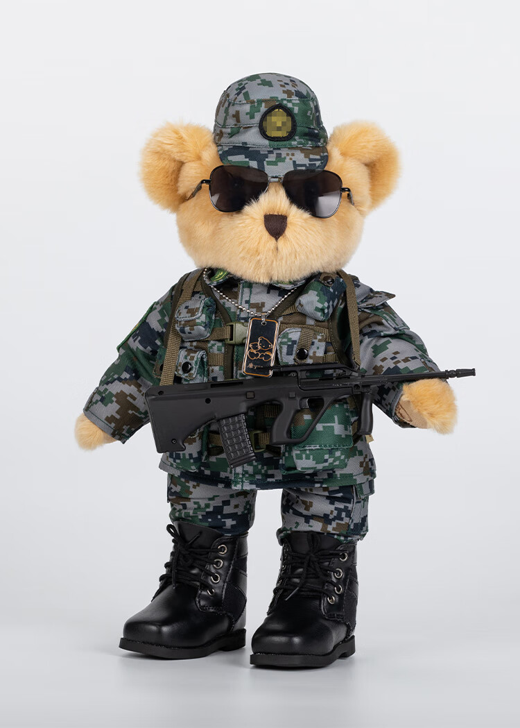 熊之家军人公仔玩偶毛绒形象玩偶关节可调动送战友送老兵老公男朋友