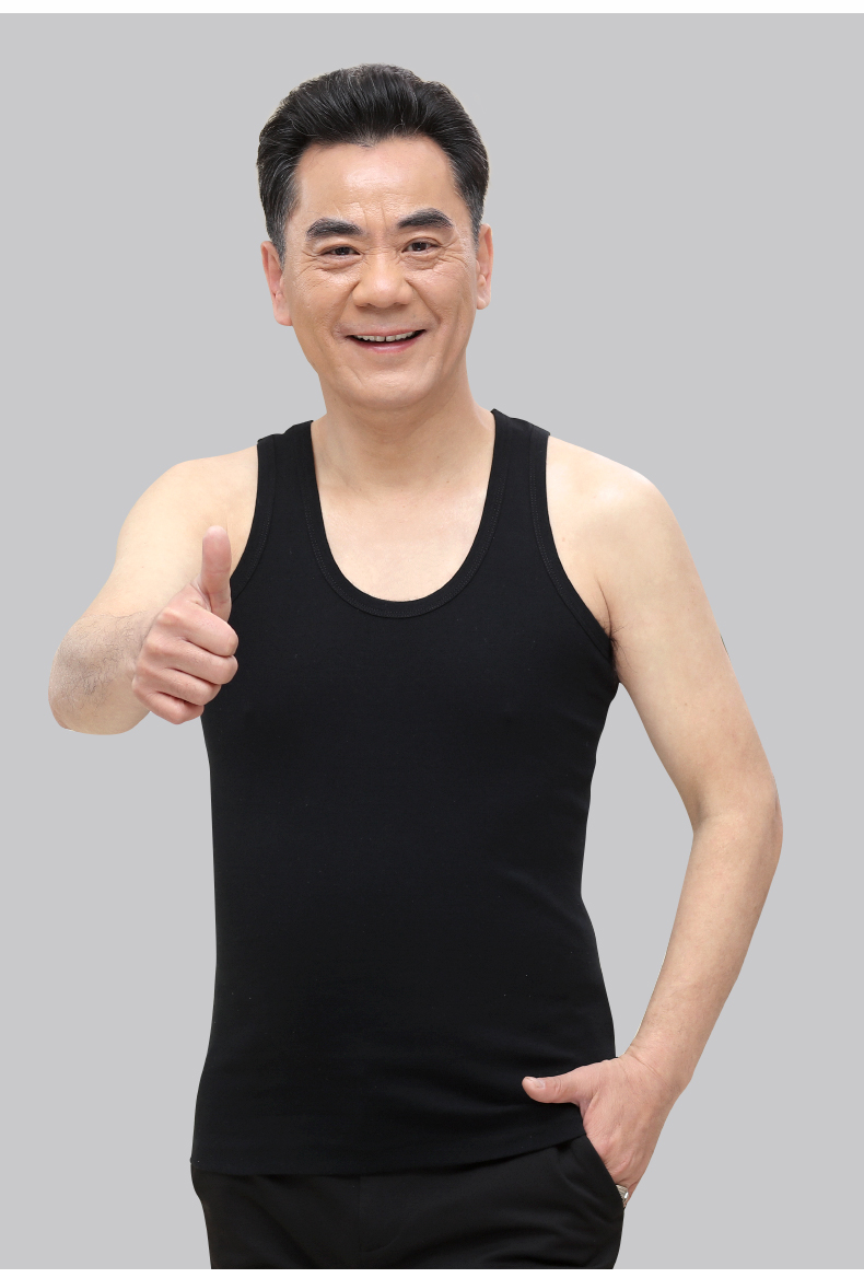 恒源祥背心男士纯棉内穿加大码宽松夏季中老年人二道老头汗衫爸爸纯棉