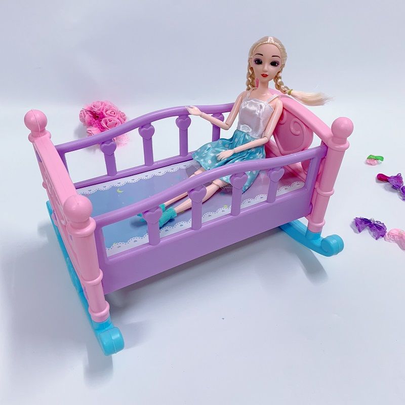 上下床儿童玩具 婚纱芭比芬丽娃娃双人床公主床双层床可爱女孩儿童