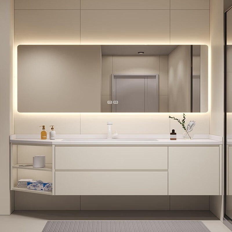 设计师定制斜角切角浴室柜卫生间拐角斜面柜洗手台侧边置物异形洗脸盆