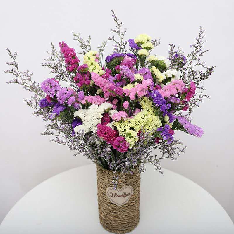 云南天然风干干花花束勿忘我真花客厅大束插花满天星 20支 紫粉红 草