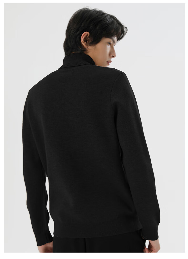 MARKLESS Men's Autumn Winter Warm High Neck Knit Sweater Casual Pullover Base Shirt 1713 Brown Leaf XXL 13