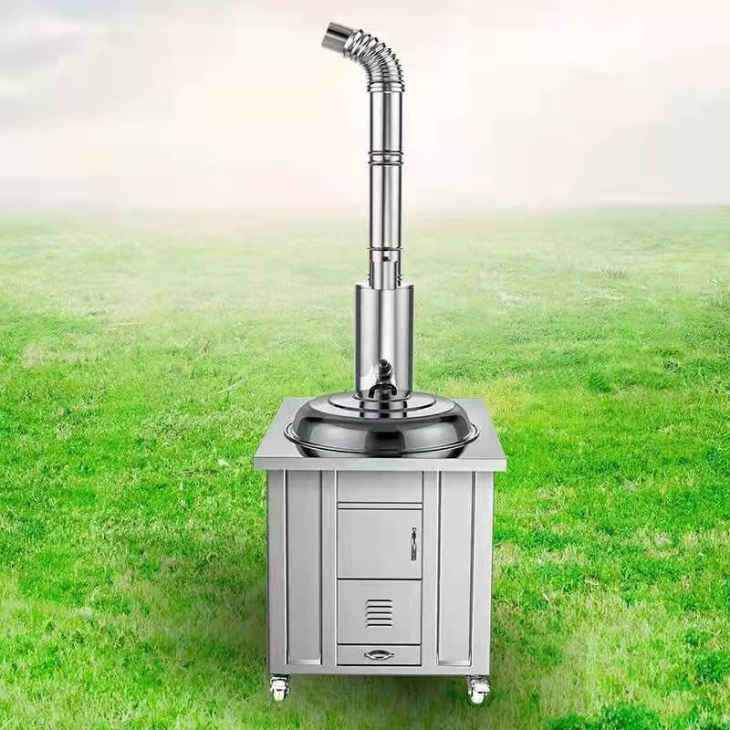 不锈钢农村304柴火灶家用移动铁锅大锅土灶台新型户外烧木柴火炉 新型