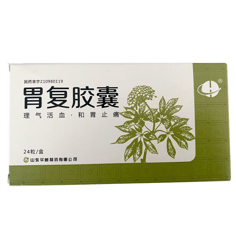 华鲁制药 胃复胶囊 0.25g*24粒/盒 理气活血,和胃止痛 5盒装