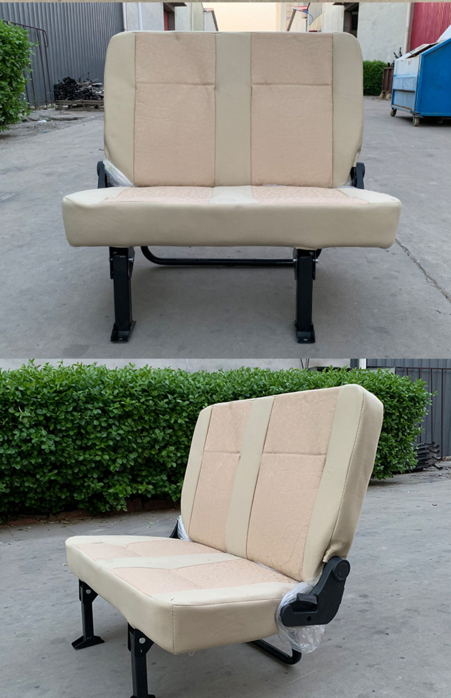 适用于东风小康面包车k07k17二代中排两人折叠座椅双人前翻座椅 三人