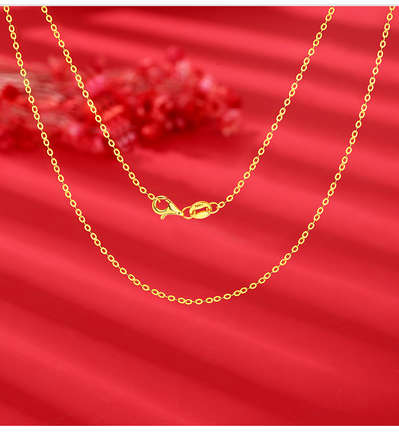 金项链黄金链子2021年新款999足金素链时尚纯金锁骨链首饰999足金项链
