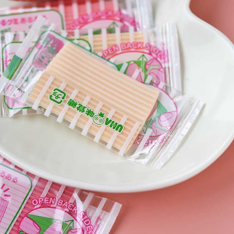 日本进口uha悠哈味觉糖萨可爱葡萄桃子乳酸菌软糖超长条手撕软糖长条