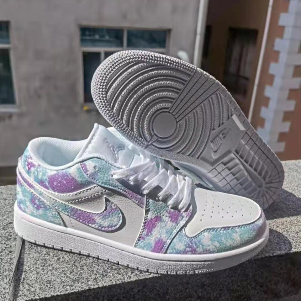 耐ke【官方自营旗舰】aj1光变星空泼墨银河紫校园百搭休闲篮球板鞋