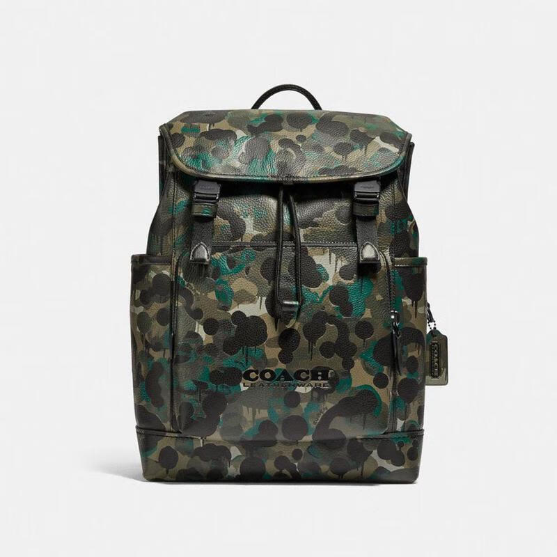 蔻驰(coach) 奢侈品 新款league flap迷彩印花 时尚百搭休闲 男士双肩