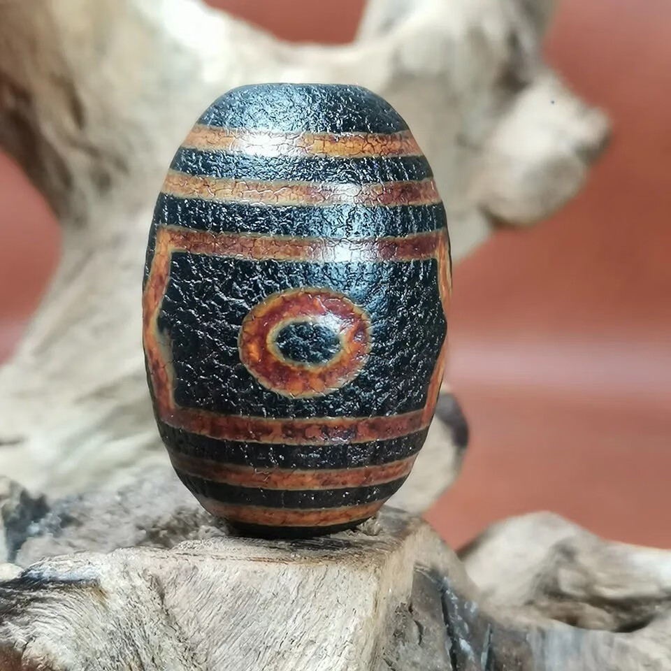 顶妃 开片风化天然三眼天珠 玛瑙圆珠桶珠腰珠顶珠佛珠菩提 配饰件