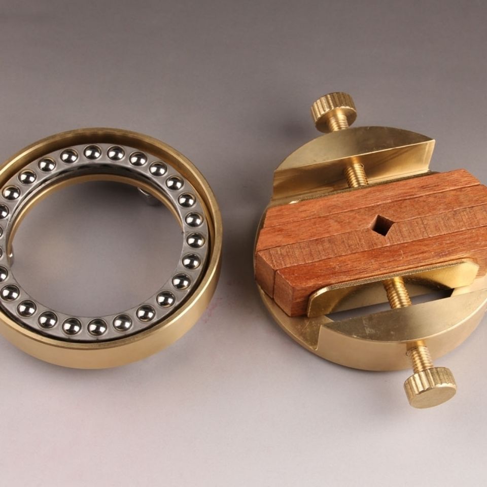 印床 双头大号铜印床360度旋转黄铜金属床篆刻工具用具夹具初学者sn