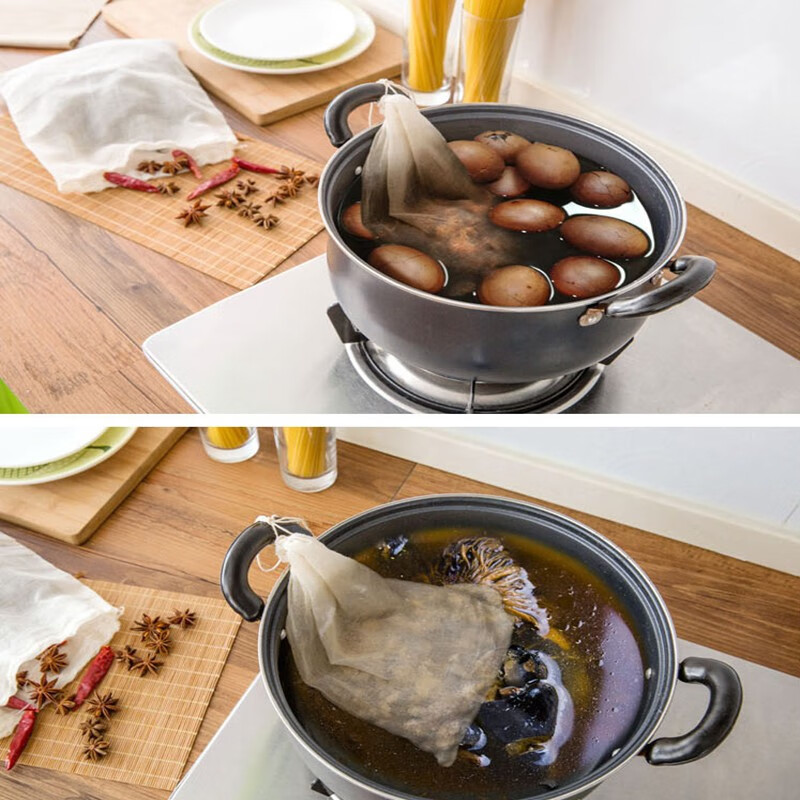 中药袋煲汤纱布袋卤料包调料滤袋药包泡酒煎药袋 5个