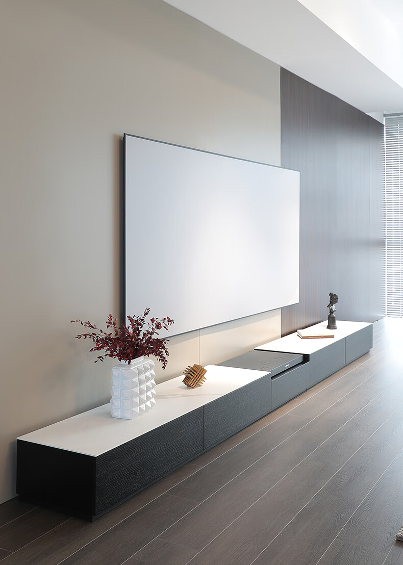 轻奢激光电视柜简约现代客厅电动伸缩投影仪专用电视机柜定制 【w360*