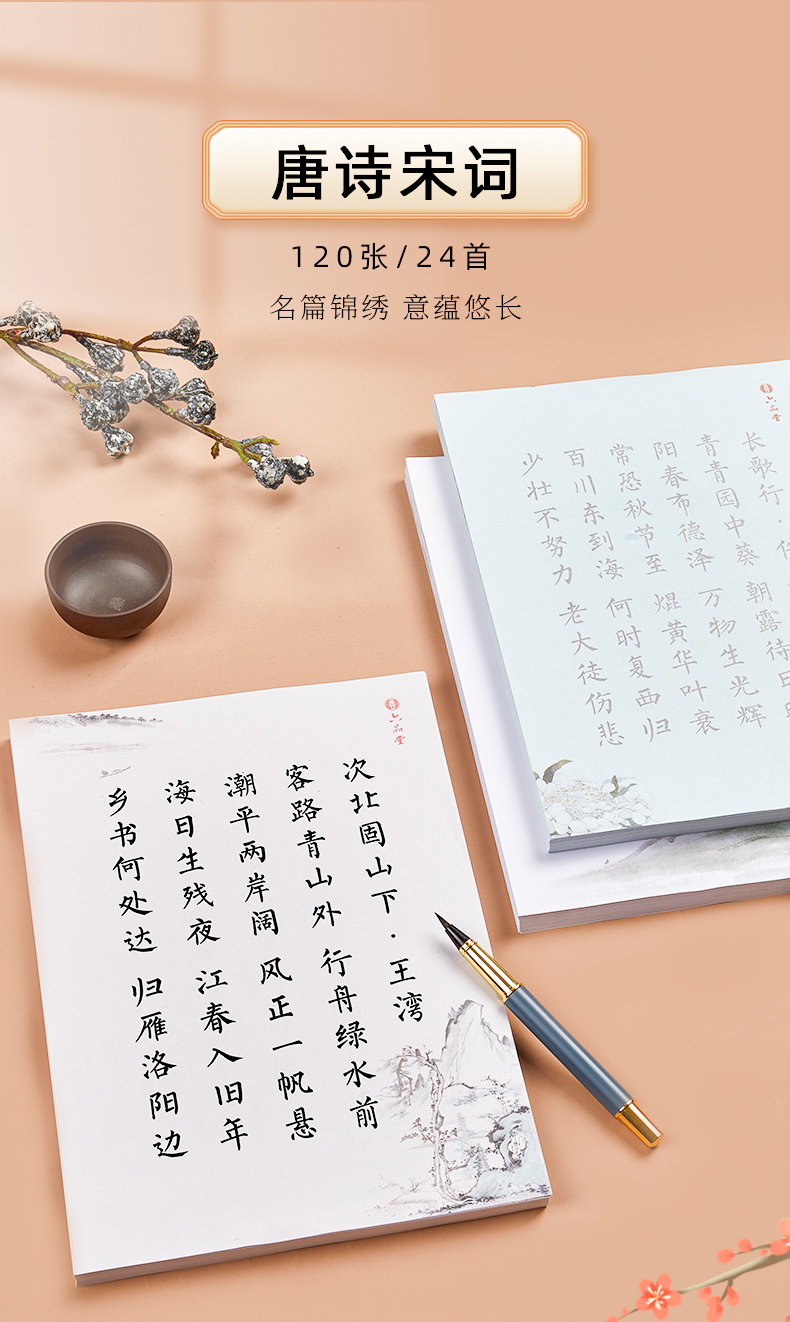 瘦金体字帖簪花小楷入门初学者钢笔式毛笔字帖行楷瘦金体手抄楷书诗词