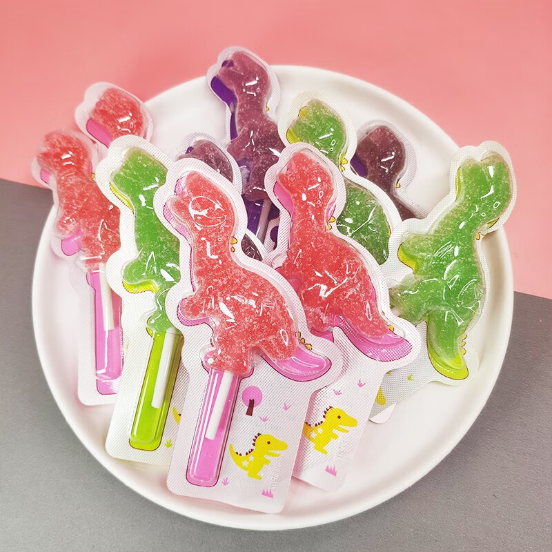 恐龙软糖棒棒糖糖果维生素c水果味18g整盒36支六一儿童节36支整盒恐龙