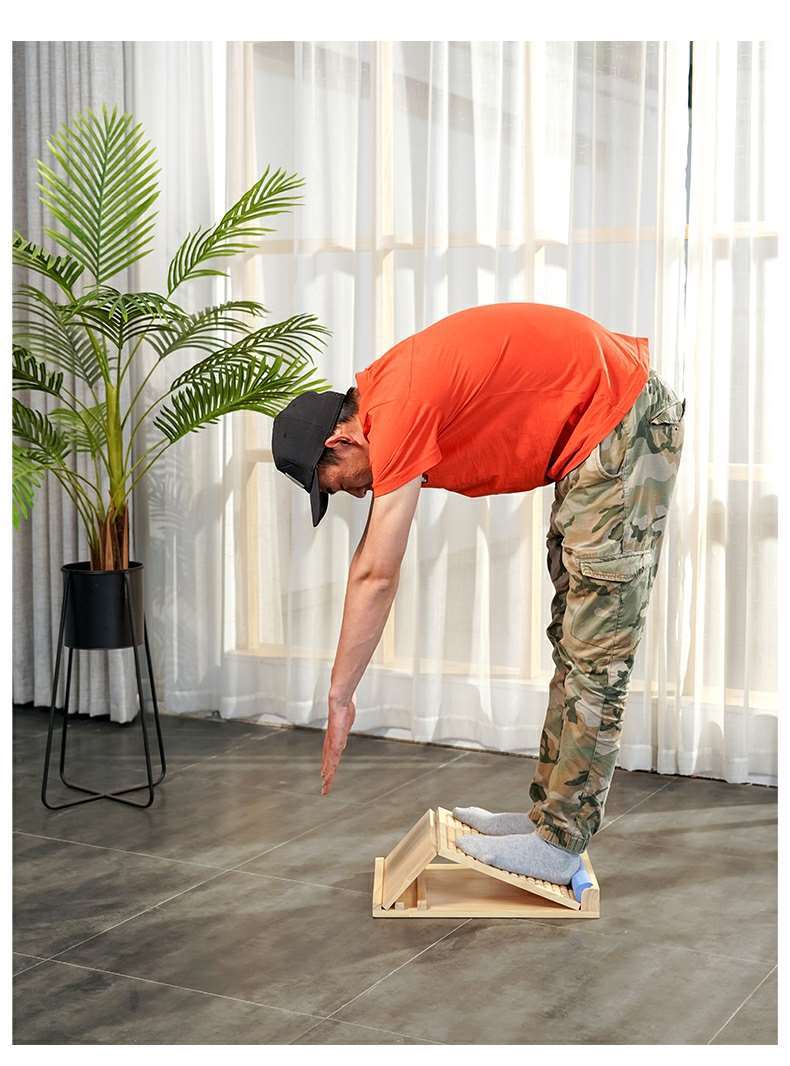 精选康复拉筋板实木折叠拉筋凳足底按摩健身斜踏板拍打站立式拉筋器